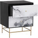 Cordero 26 X 21 inch Black / Antique Brass Night Stand